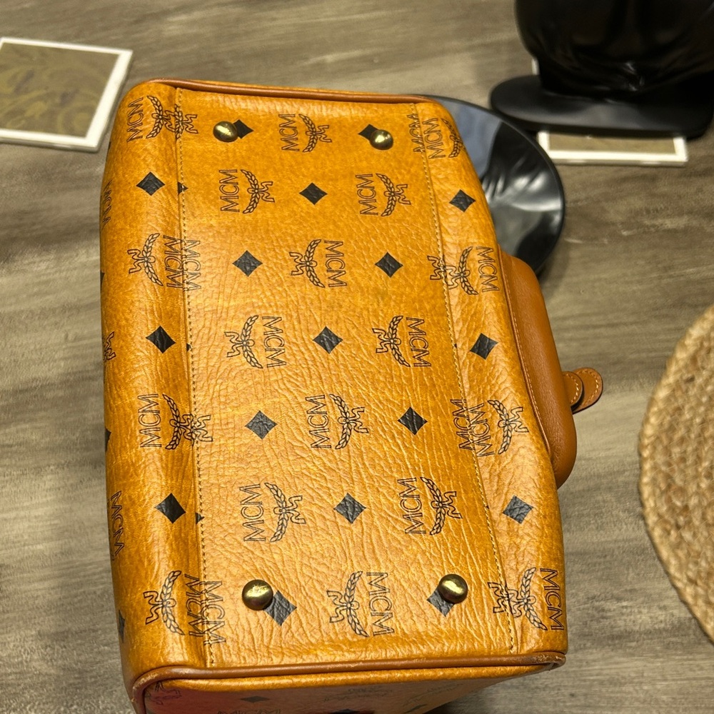 175. MCM Cognac Boston  Bag - Picture 6 of 16